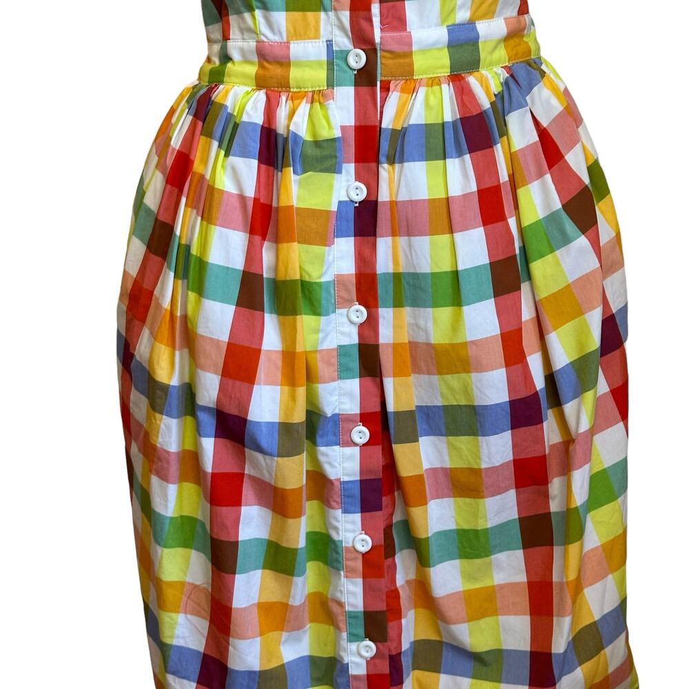 Christopher John Rogers for Target Multicolored Plaid Tank Summer Dress sz 6 - Picture 7 of 13